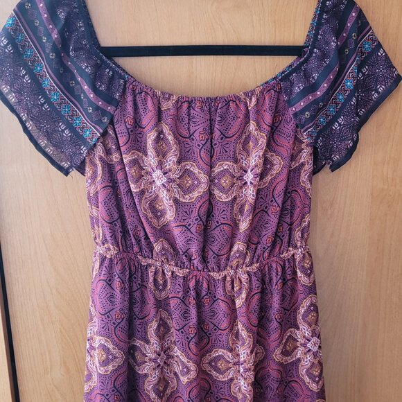 Monteau Floral Pattern 80's Bohemian Maxi Dress - Picture 4 of 6